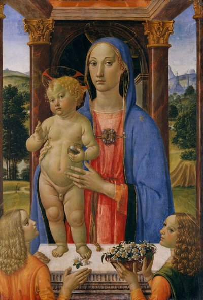 Madonna und Kind mit Engeln von Cosimo Rosselli